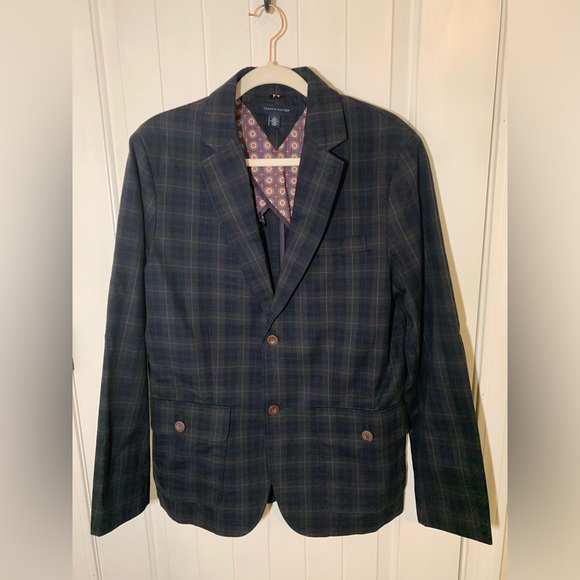 Tommy Hilfiger Two Button Blazer W/ Elbow Patches - Picture 1 of 6